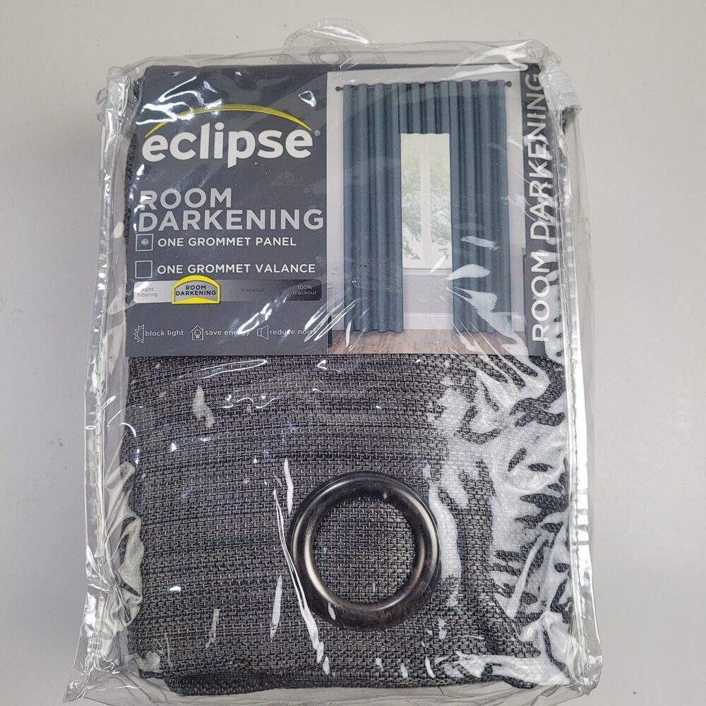 NEW Eclipse Light Filtering 52 x 108 One Grommet curtain panel 'Grey' #CT18